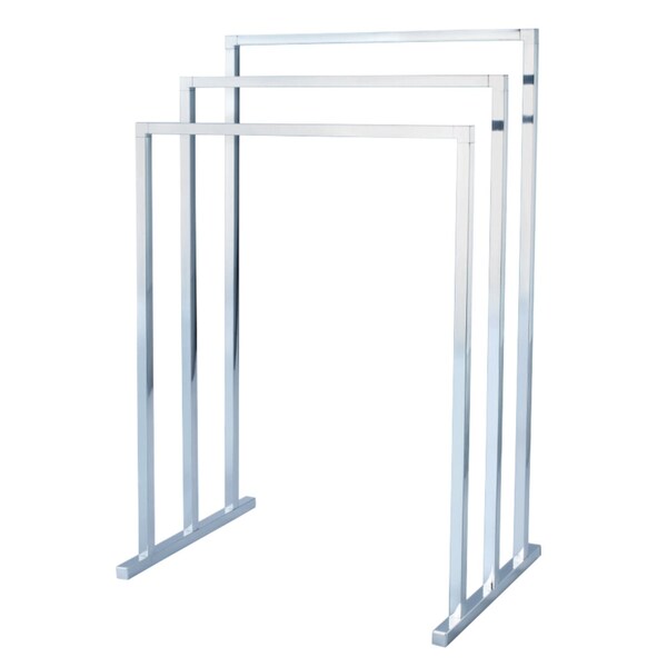 SCC8281 Pedestal 3-Tier Steel Construction Towel Rack, Polished Chrome
